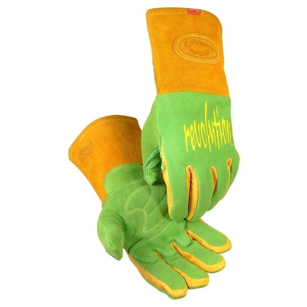 Caiman‎ 1816-4 Revolution Deerskin Welding Gloves MIG Stick FR Gauntlet Cuff MED